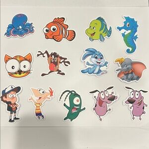 Cute Stickers for Laptops or Water Bottles (Waterproof) - Set of 12